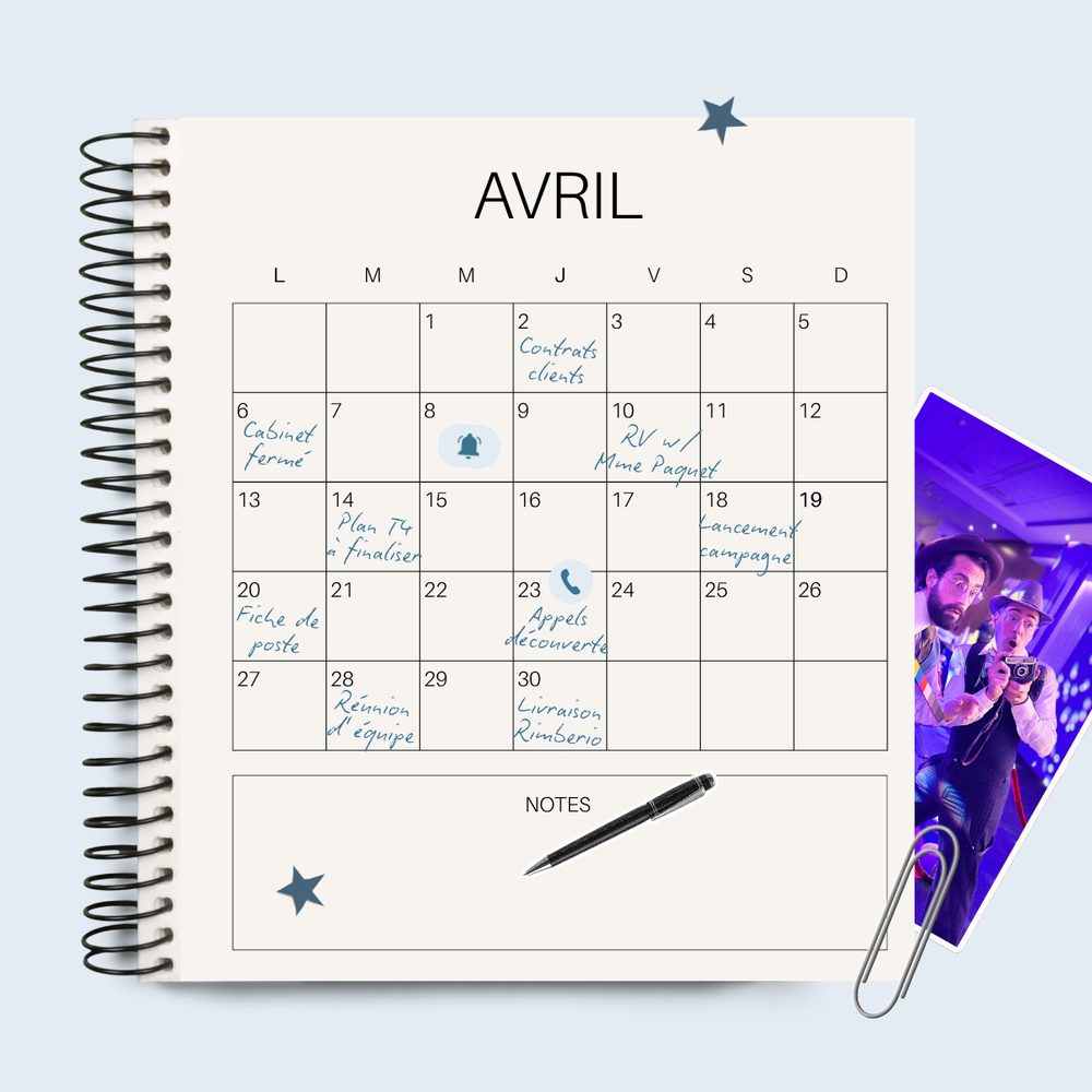 Calendrier de planification d'un congrès