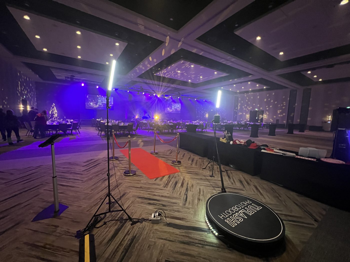 Plateforme 360 TuFlash dans une salle de banquet